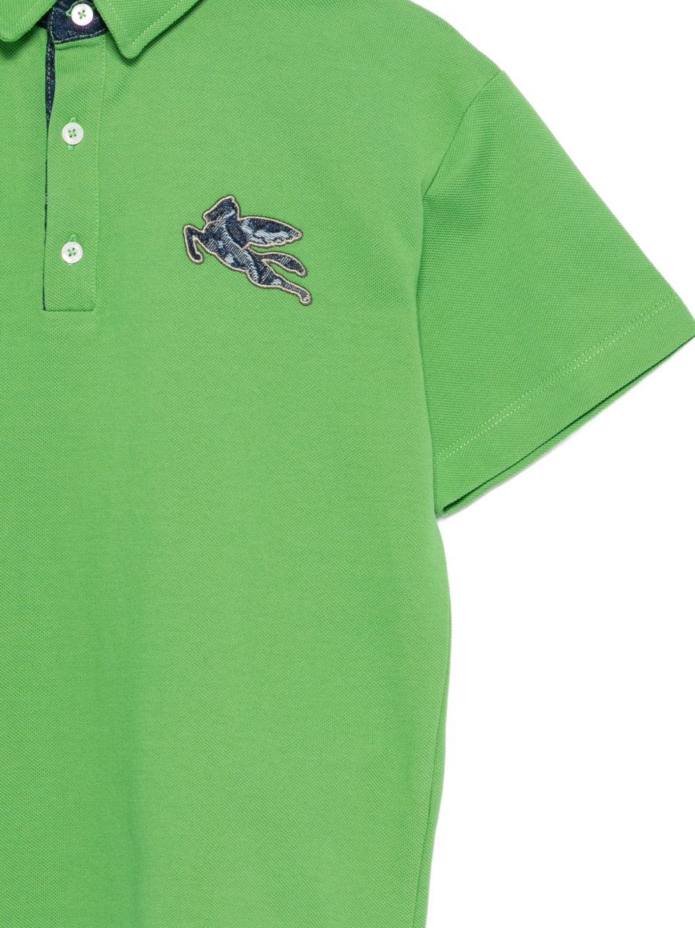 Polo per bambino Etro Kids verde con dettaglio sul petto GY8P01 Z0022 773 ETRO KIDS 