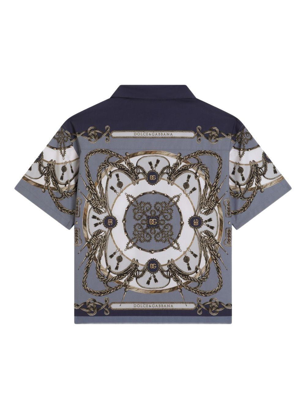 Camicia per bambino Dolce & Gabbana Kids grigio chiaro con motivo all-over L44S81 FI5NQ HT5XB DOLCE & GABBANA KIDS 
