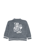 Cardigan per neonato Emporio Armani Kids grigio con scollo a V EB001584 AF27314 O8035 EMPORIO ARMANI KIDS 