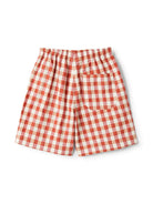 Pantaloncini a quadri per bambino Il Gufo rosso con spacchi tasca P25PB180C3162 367 IL GUFO 