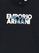T-shirt per neonato Emporio Armani Kids blu con stampa logo EB000827 AF14503 UB118 EMPORIO ARMANI KIDS 