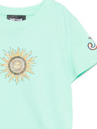 T-shirt per bambino Just Cavalli Kids acquamarina con dettaglio sole JBP26076TS GREEN O.W. ROBERTO CAVALLI KIDS 