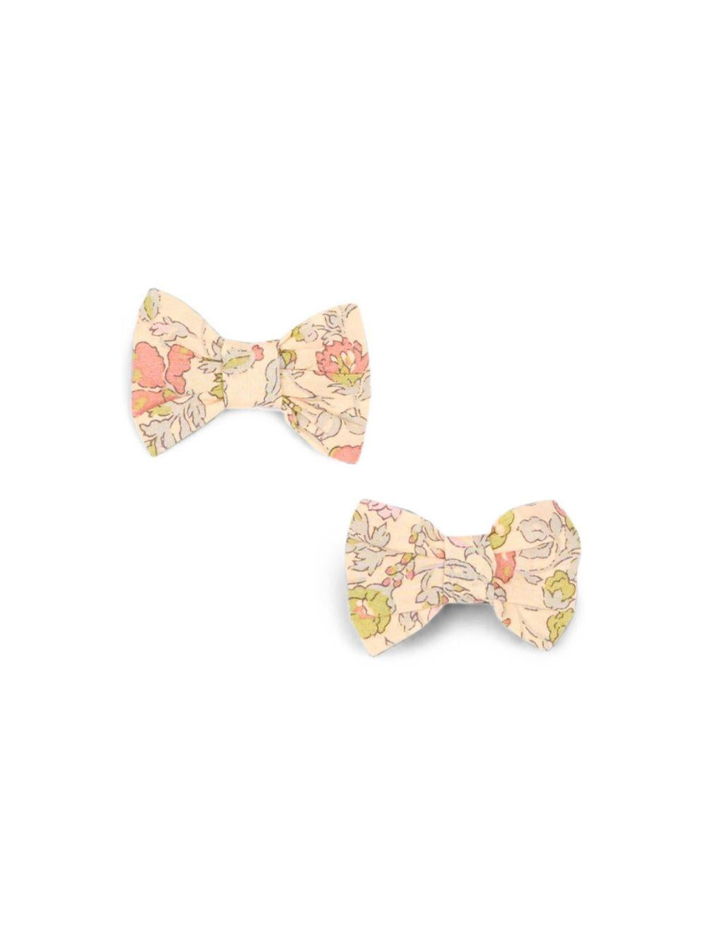 Set di due fermagli per bambina Bonpoint beige con stampa floreale W06GHAW00001 523B BONPOINT KIDS 