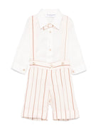 Set cardigan, camicia e shorts per neonato Colorichiari marrone e beige a righe MN408122 4776 28 COLORICHIARI 