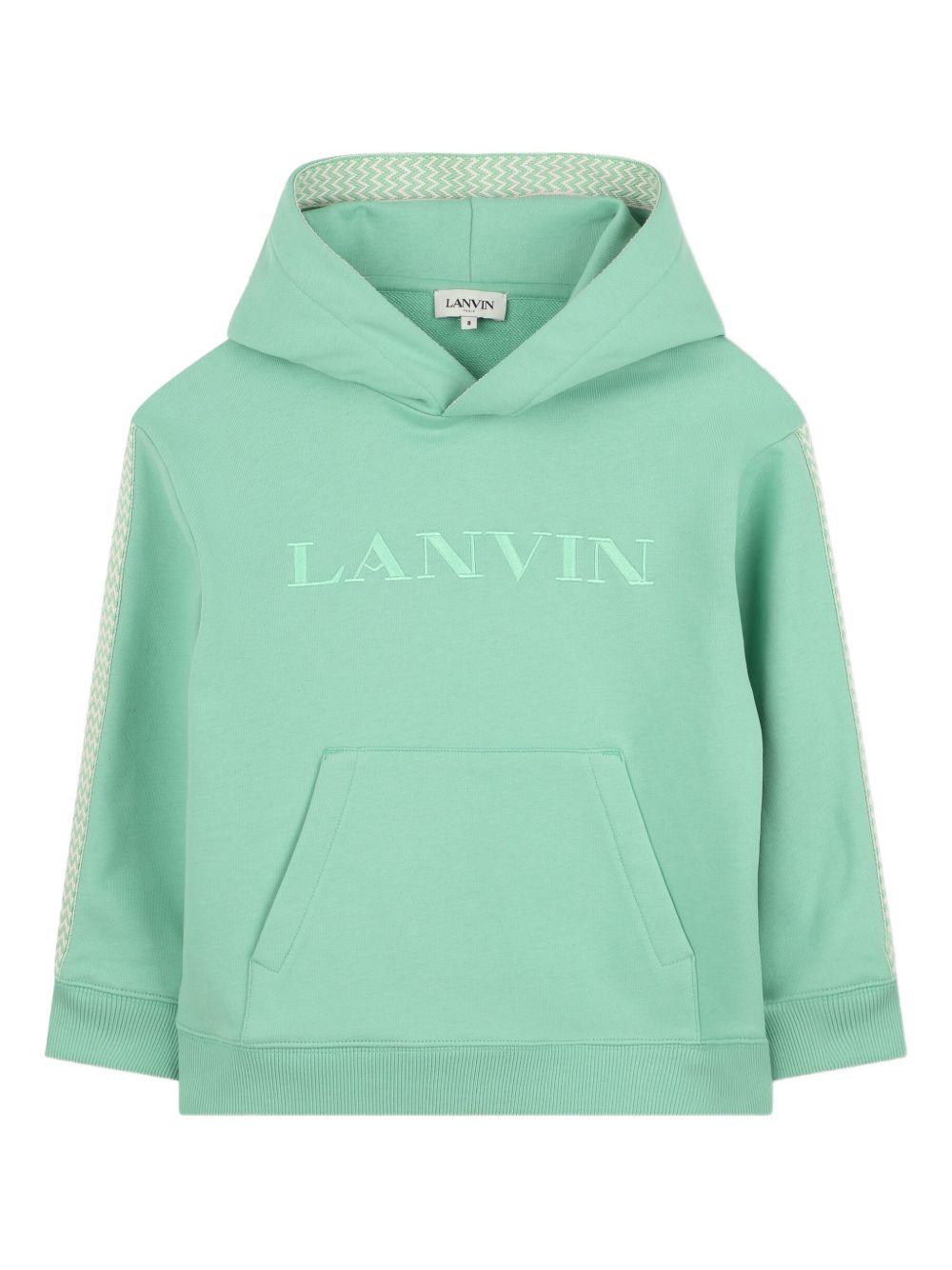 Felpa per bambino Lanvin Enfant verde con cappuccio N30349 68N LANVIN KIDS 