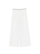 Pantaloni per bambina Elisabetta Franchi La Mia Bambina bianchi con banda logo EFPA3140GA022 0195 ElISABETTA FRANCHI 