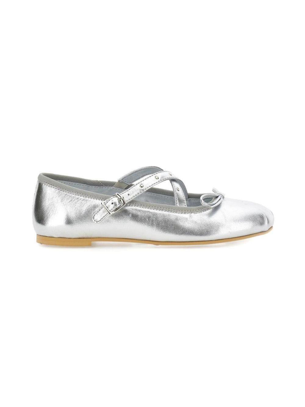 Ballerine per bambina Monnalisa Kids argento con dettaglio con fiocco 87H003 8785 0075 MONNALISA KIDS 