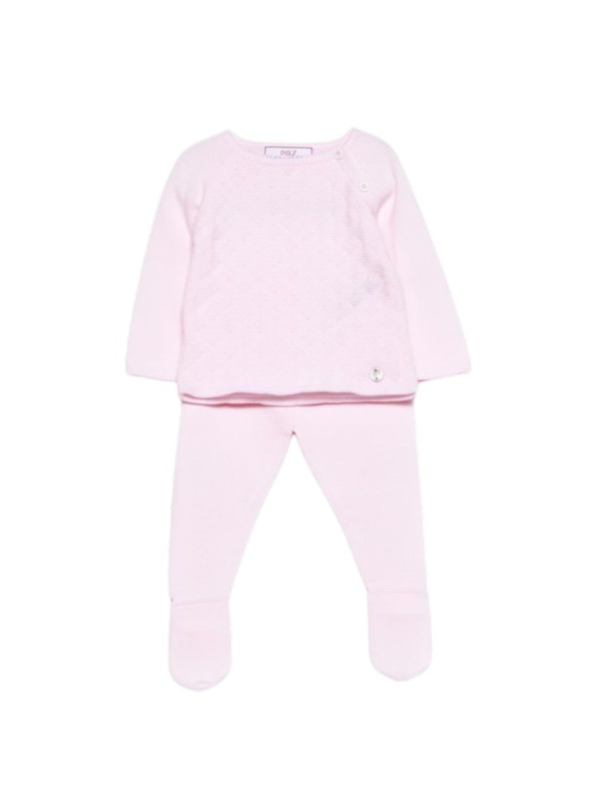 Set quattro pezzi per neonata Paz Rodriguez rosa lavorato a maglia 303-123189 37 PaZ RODRIGUEZ KIDS 