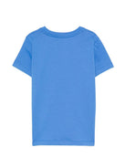 T-shirt per bambini Moschino Kids azzurro con applicazione Teddy Bear HUM05TLAA02 40630 MOSCHINO KIDS 