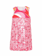 Abito per bambina Pucci Junior rosa con decorazioni di paillettes PY1C82 U0278 511 EMILIO PUCCI KIDS 