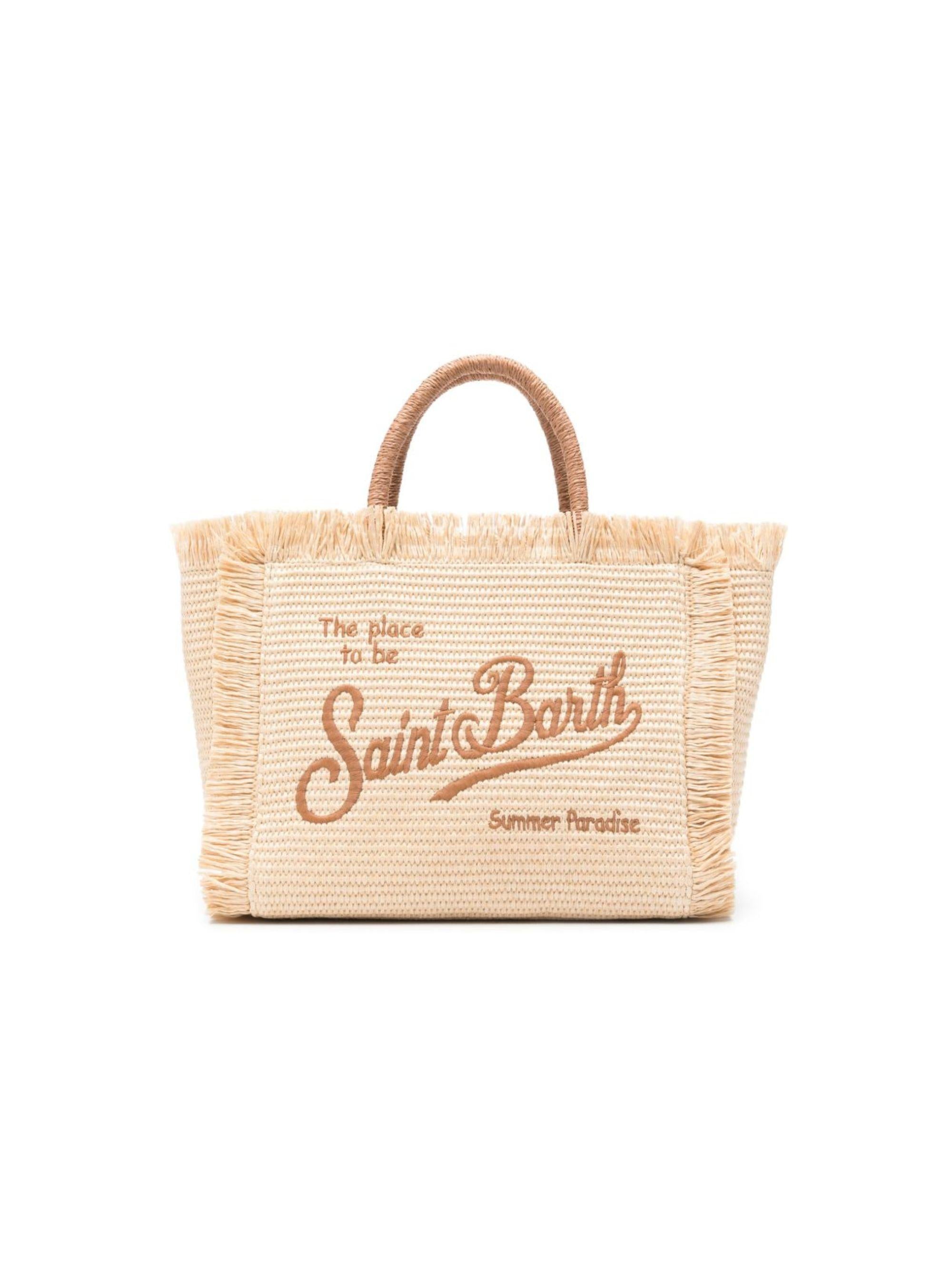 Borsa Colette MC2 Saint barth beige con logo ricamato COL0017 00368L MC2 ST. BARTH KIDS 