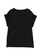 T-shirt per bambina MSGM Kids nera con stampa logo S6MSJGTH070 110/88 MSGM KIDS 