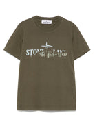 T-shirt con stampa per bambino Stone Island Junior verde K1S162100010S0150 V0054 STONE ISLAND KIDS 