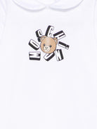 Pigiama per neonati Moschino Kids bianco con stampa grafica Teddy Bear MUT04QLAA02 10101 MOSCHINO KIDS 