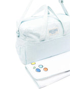 Borsa fasciatoio per neonato Moschino Kids azzurra con motivo a quadri MMX056LZE10 83675 MOSCHINO KIDS 