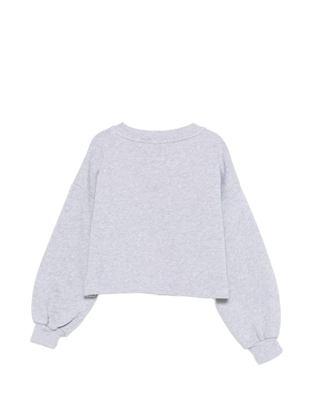 Felpa per bambina Bobo Choses grigia con stampa logo sul davanti B126AC045 041 BOBO CHOSES 