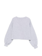 Felpa per bambina Bobo Choses grigia con stampa logo sul davanti B126AC045 041 BOBO CHOSES 