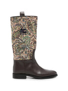 Stivali per bambina Etro Kids marroni con stampa paisley e motivo Pegaso GZ0A26 U0284 107MC ETRO KIDS 
