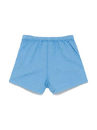 Shorts per neonato Bobo Choses Smilling azzurro con applicazione frontale con logo B125AB044 421 BOBO CHOSES 