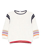 Maglione per neonato Fendi Kids beige con dettaglio a righe BMG110 AUKN F0ZA0 FENDI KIDS 