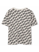 T-shirt per bambino Kenzo Kids bianco con stampa con logo all-over K61143 117 KENZO KIDS 