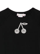 T-shirt per bambina Bonpoint nera con dettaglio ciliegie S06GTSK00006 199A BONPOINT KIDS 