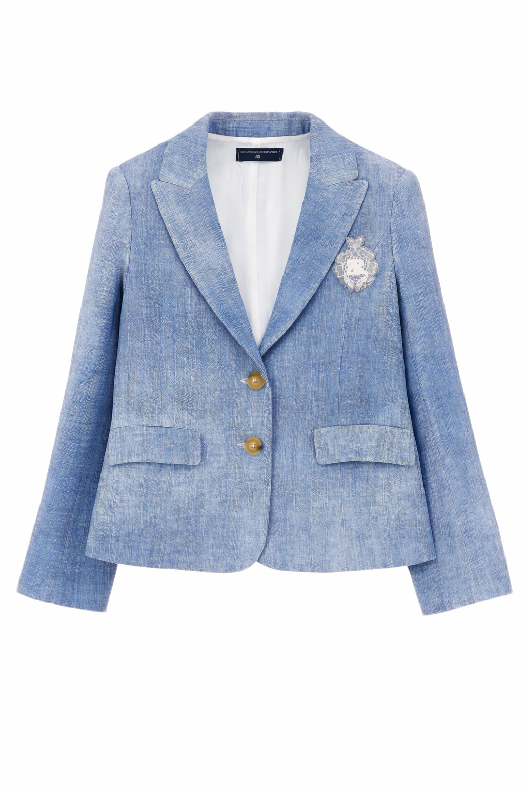 Giacca per bambina Ermanno Scervino Junior azzurra con revers classici Z1G101 7366 0062 ERMANNO SCERVINO KIDS 