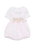 Set top e shorts per neonata La Stupenderia bianco con cinturini con bottone TBCT58 D33 LA STUPENDERIA 