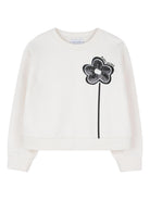 Felpa per bambina The Marc Jacobs Kids bianca con applicazioni a fiore W60749 126 THE MARC JACOBS KIDS 