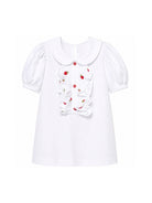 T-shirt per bambina Monnalisa bianca con ruches sul davanti 31G618 7201 0099 MONNALISA KIDS 
