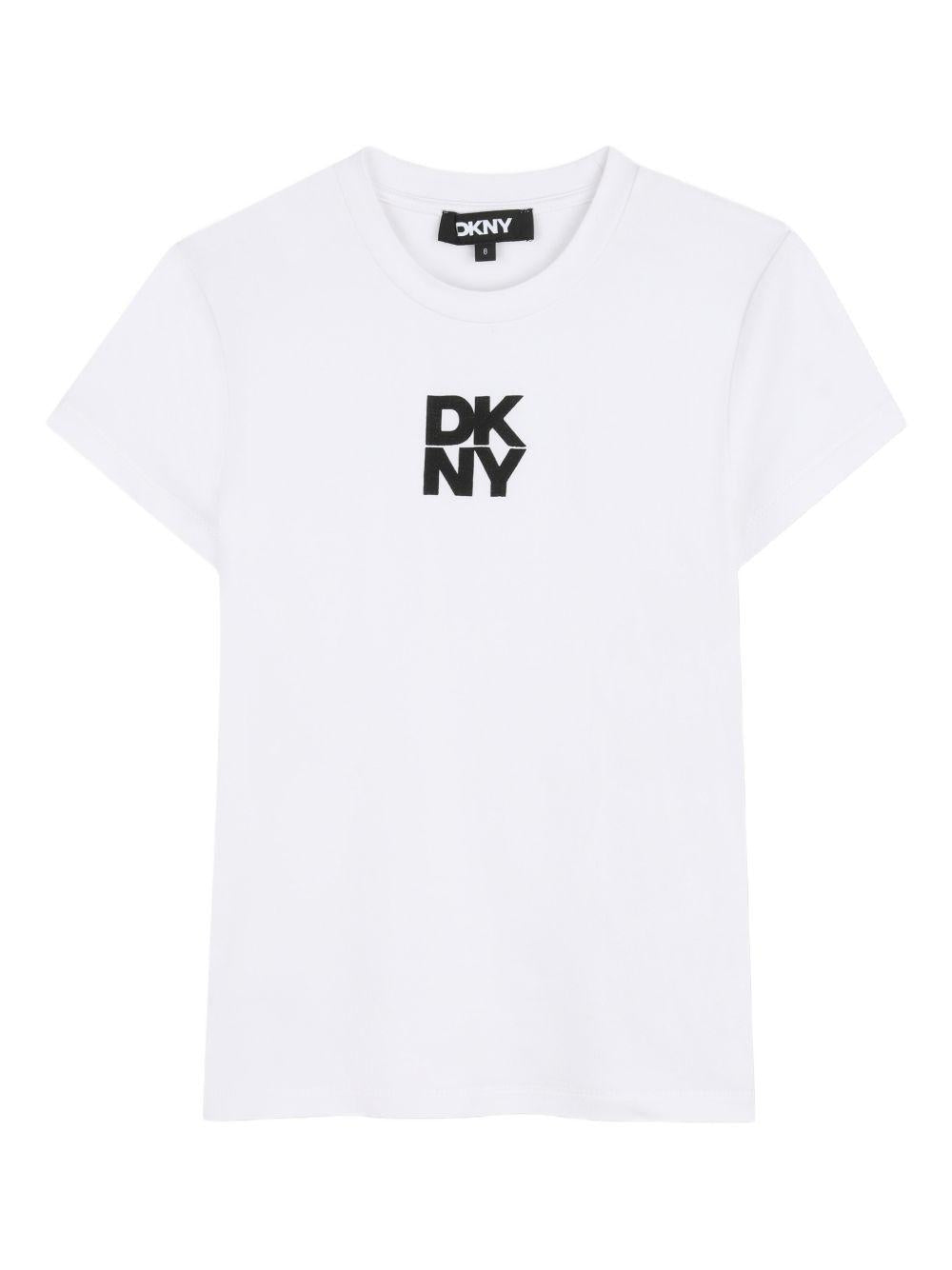 Abito per bambina DKNY Kids nero con stampa con logo D62599 09B DKNY KIDS 