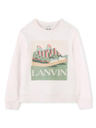 Felpa per bambino Lanvin Enfant bianco con stampa Curb N30226 155 LANVIN 
