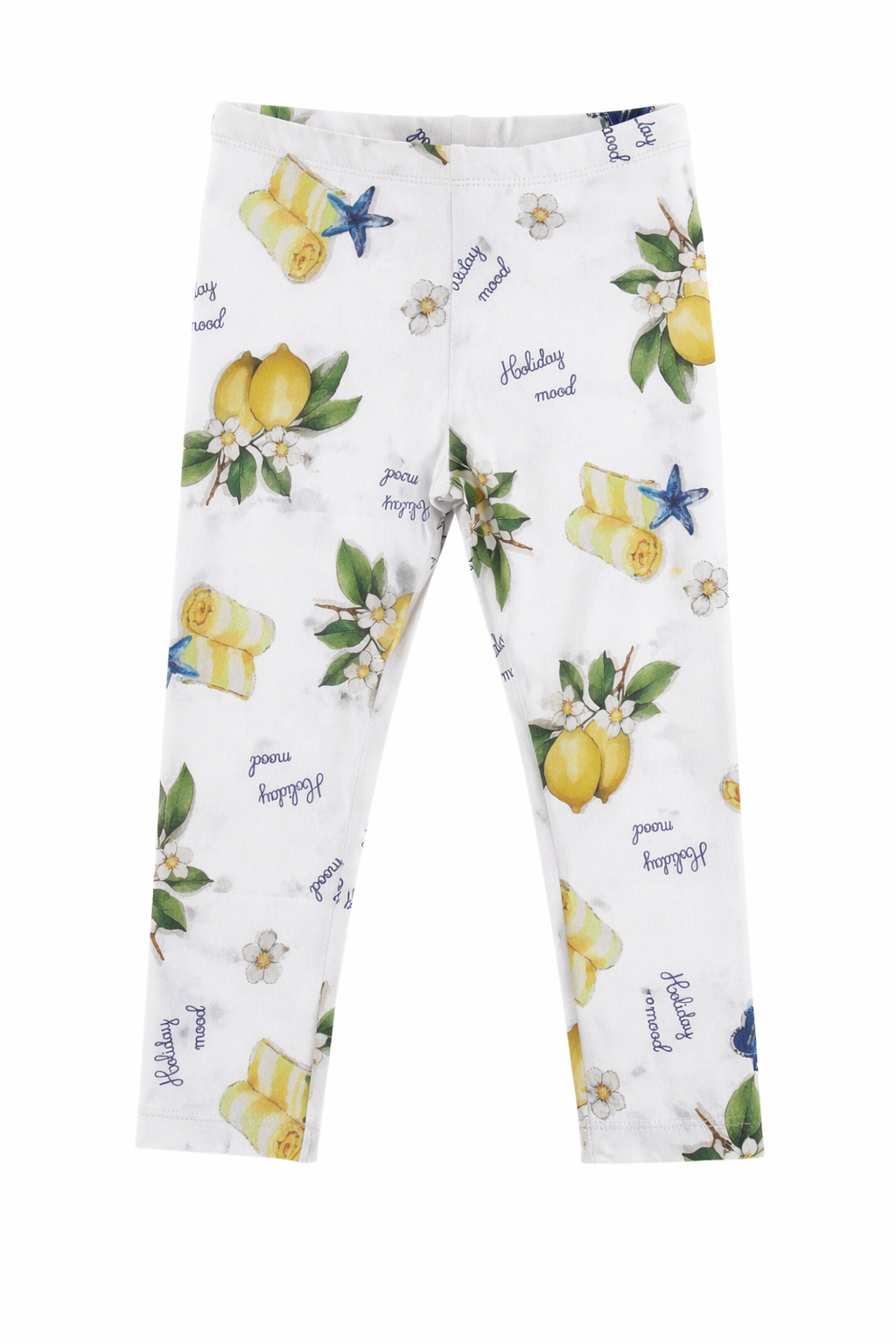 Leggings per bambina Monnalisa bianco con stampa limoni 19G421NP 7752 0099 MONNALISA KIDS 