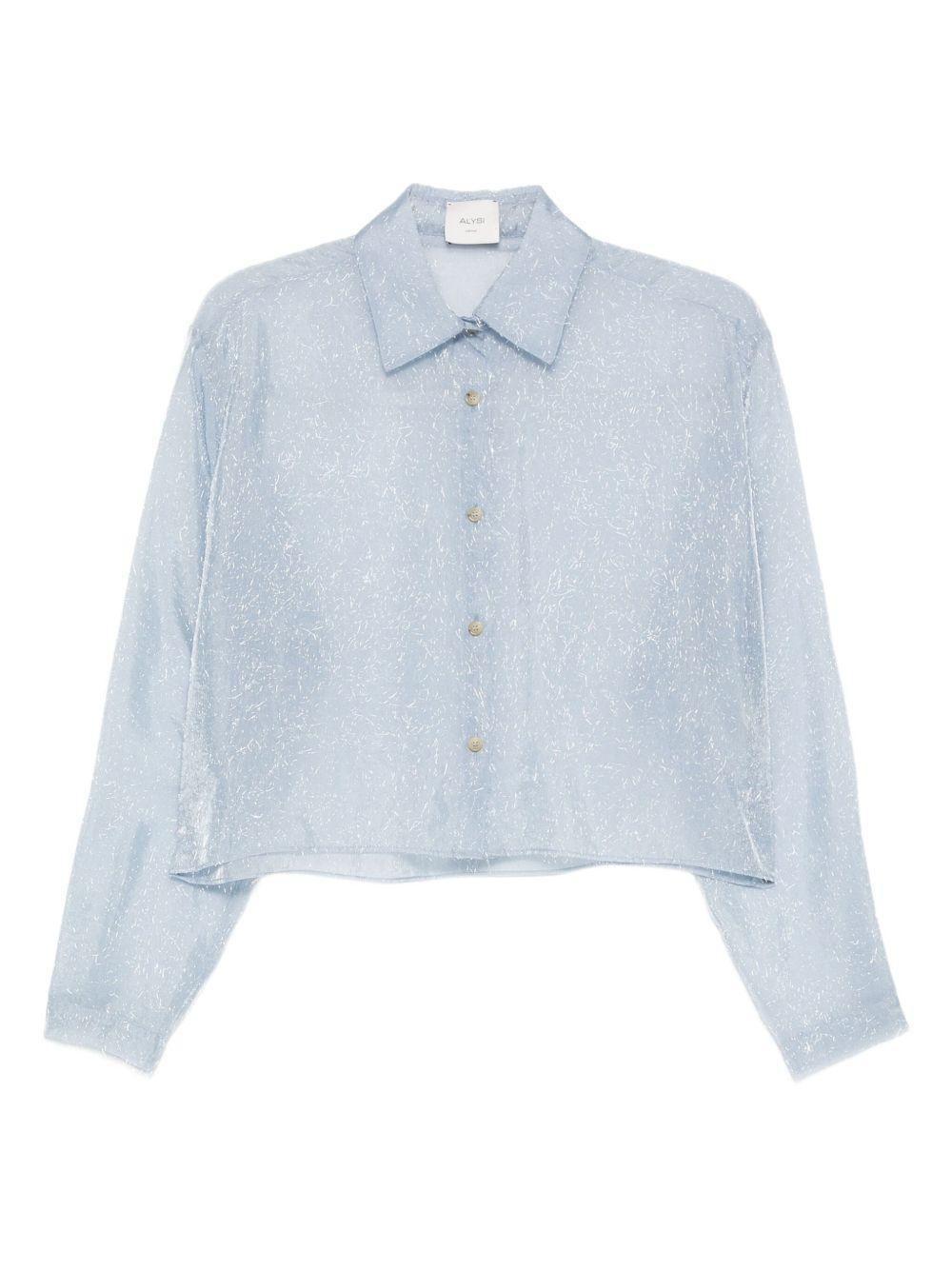 Camicia per donna Alysi azzurra con motivo screziato 165219 A5007 PL ALYSI 