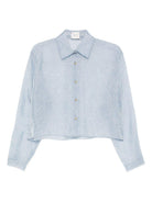 Camicia per donna Alysi azzurra con motivo screziato 165219 A5007 PL ALYSI 