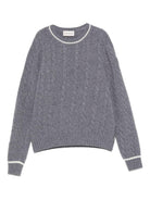 Maglione per bambino Moncler Enfant grigio in lana con motivo a trecce K29549C00004M1241 988 MONCLER ENFANT 