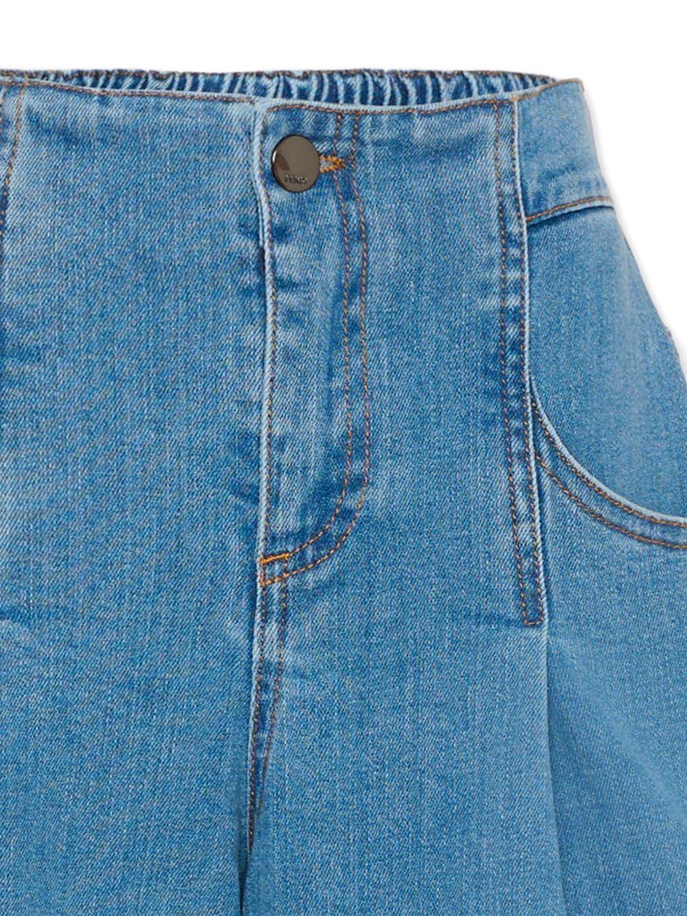 Shorts per bambina Fendi Kids denim con logo FF JFF389 AVVU F0QG0 FENDI KIDS 