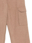 Pantaloni per bambino Eleventy Kids marrone con patch con logo EZ6H90 I0233 877 ELEVENTY KIDS 