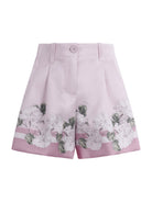 Shorts per bambina Monnalisa rosa con stampa grafica a fiori 71G405 7651 0091 MONNALISA KIDS 