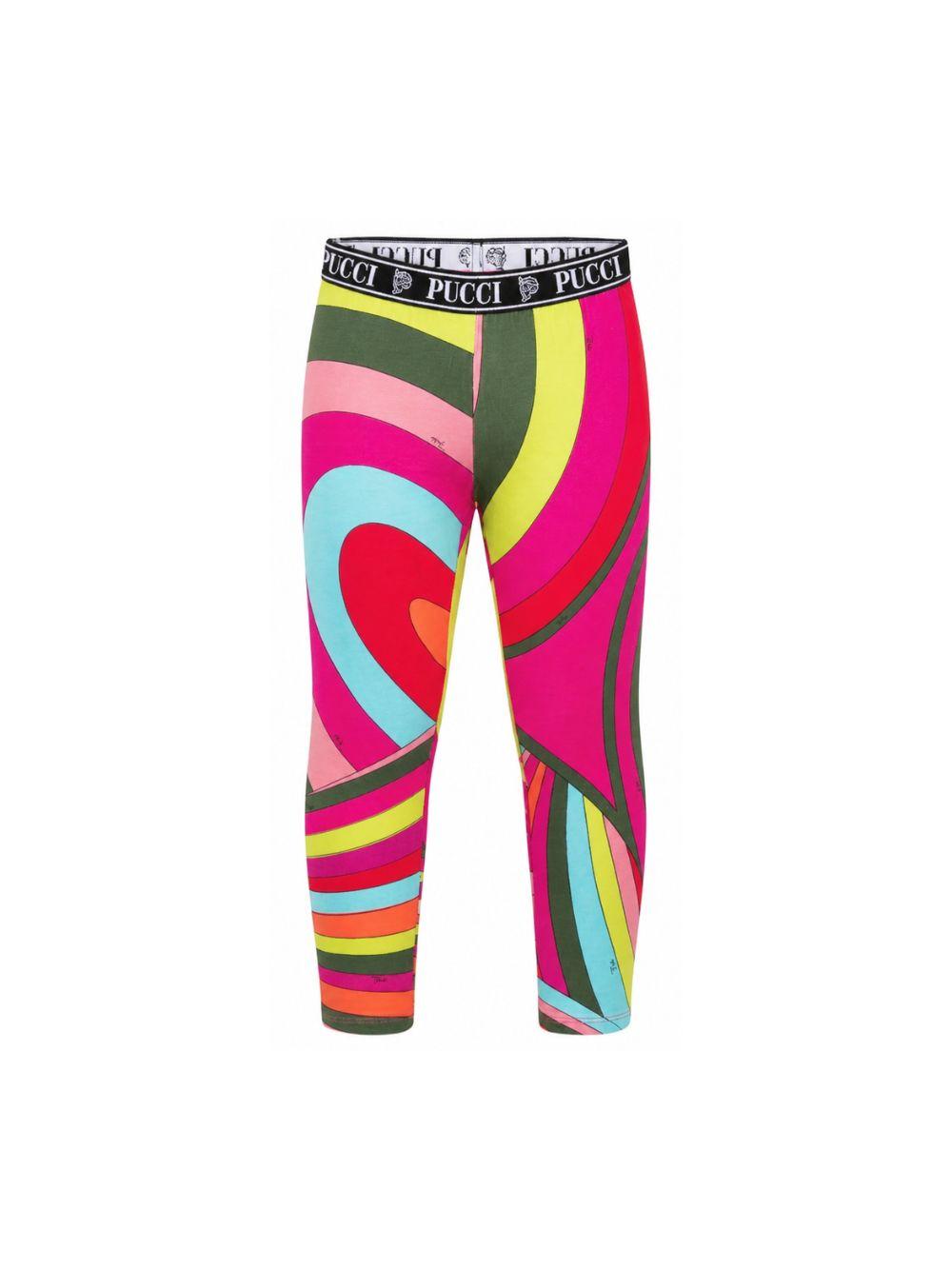 Leggings Mirra per bambina Emilio Pucci Junior multicolore con stampa astratta PZ6A41 Z3346 999 EMILIO PUCCI KIDS 