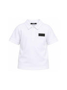 Polo per bambino Balmain Kids bianca con dettaglio sul petto BY8Q01 Z3658 100NE BALMAIN KIDS 
