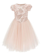 Abito per bambina Monnalisa rosa con decorazione con paillettes 71G917RM 7995 9270 MONNALISA KIDS 