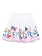 Gonna per bambina Monnalisa Alice x Disney bianco in raso 11E707 5665 9990 MONNALISA 