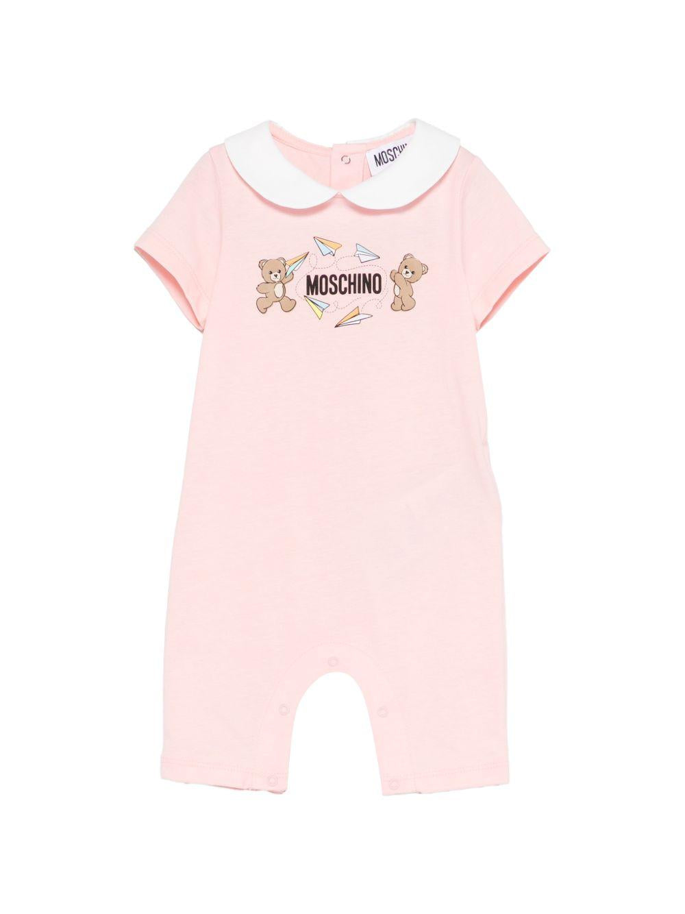 Tutina per neonata Moschino Kids rosa con stampa Teddy Bear MUT04OLAA01 50209 MOSCHINO KIDS 