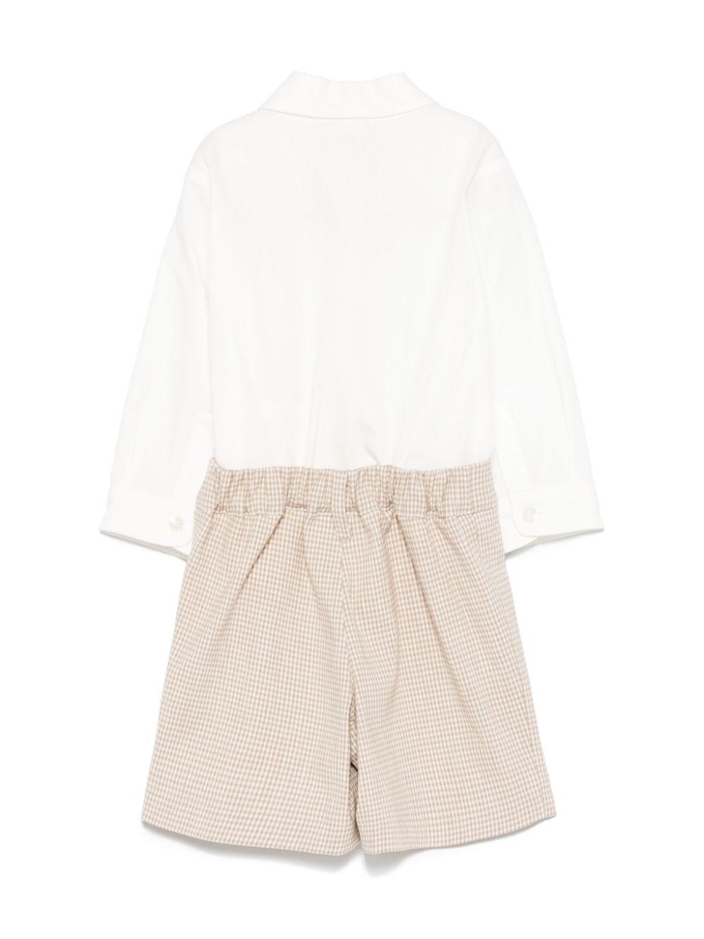 Completo per neonato Fendi Kids bianco e beige con bottoni anteriori BML153 AS63 F1P2N FENDI KIDS 
