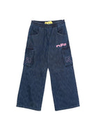 Pantaloni per bambina Off-White Kids denim con tasche cargo OGYB003F25DEN001 3432 OFF WHITE KIDS 