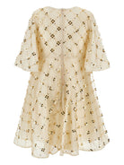 Abito per bambina Monnalisa beige con decorazione a paillettes 79G915RM 7782 0170 MONNALISA KIDS 