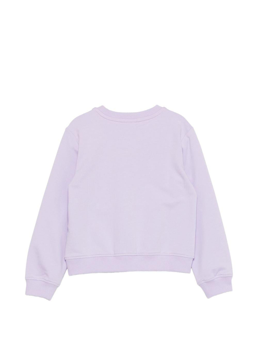 Felpa per bambina Moschino Kids viola con stampa orsetto sul davanti HLF02MLDA00 51683 MOSCHINO KIDS 