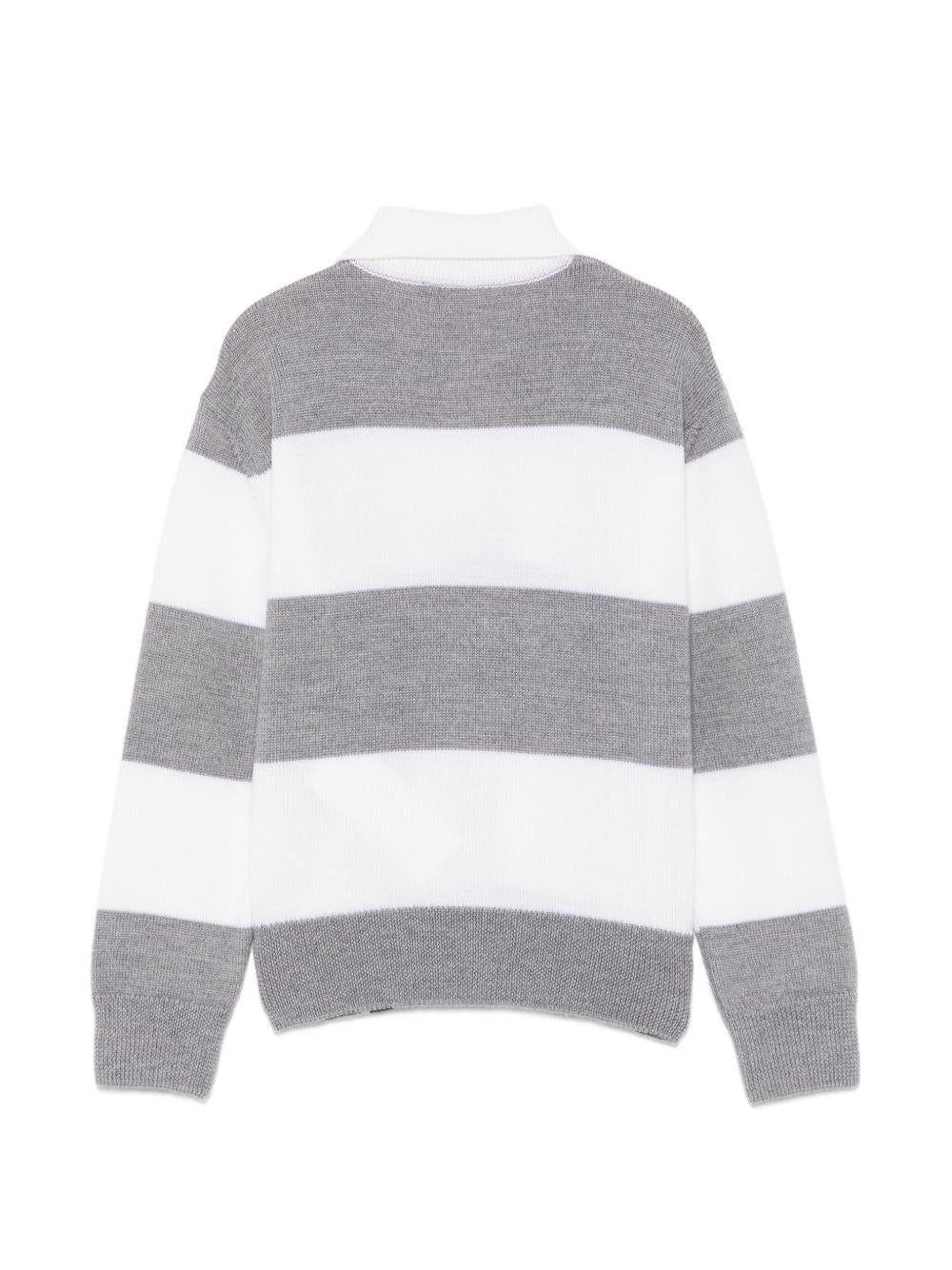 Maglione per bambino Paul & Shark Kids bianco e grigio con motivo a righe WUW007LHE88 81156 PAUL & SHARK KIDS 