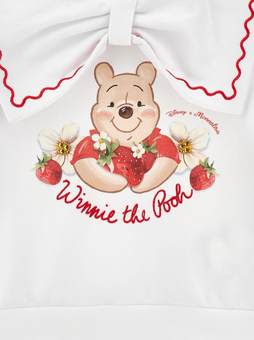 Felpa per neonata Monnalisa x Disney bianca con stampa grafica Winnie the Pooh 39G614 7007 0099 MONNALISA KIDS 